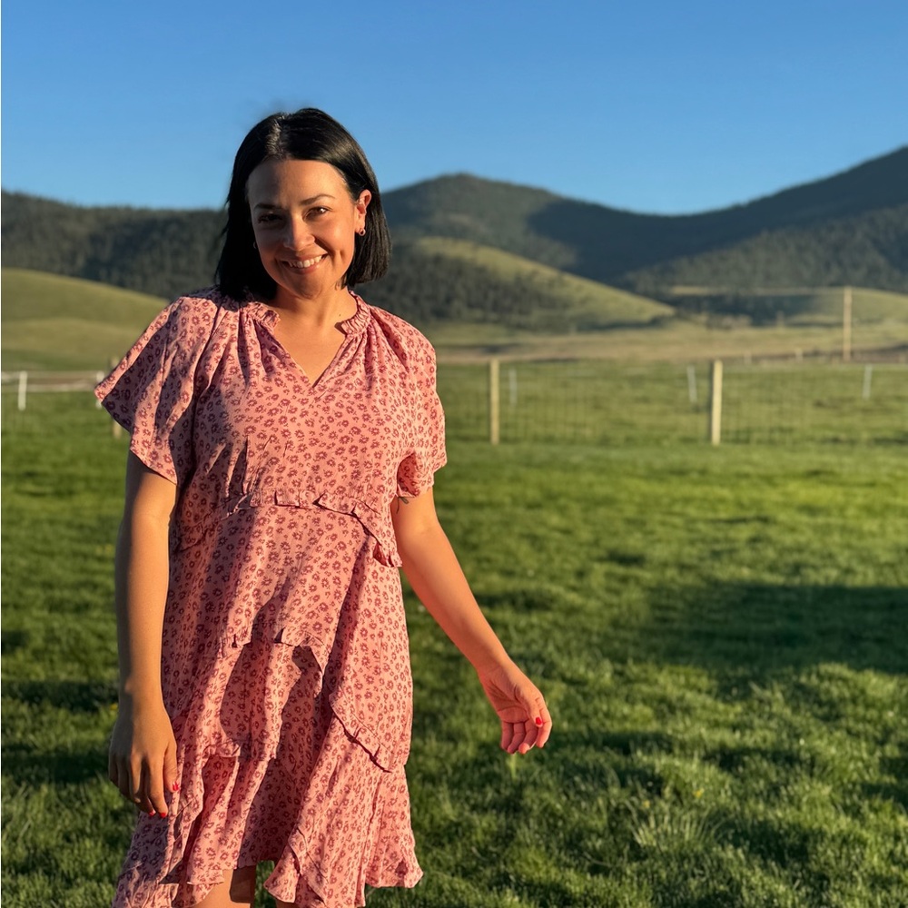 NWT Brass and Roe Floral Pink Dress